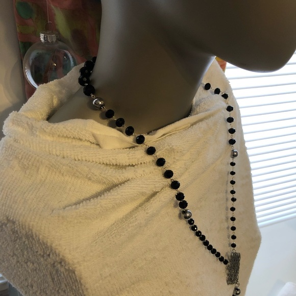 Scorpio Zodiac black beaded rosary necklace handmade - Picture 5 of 9